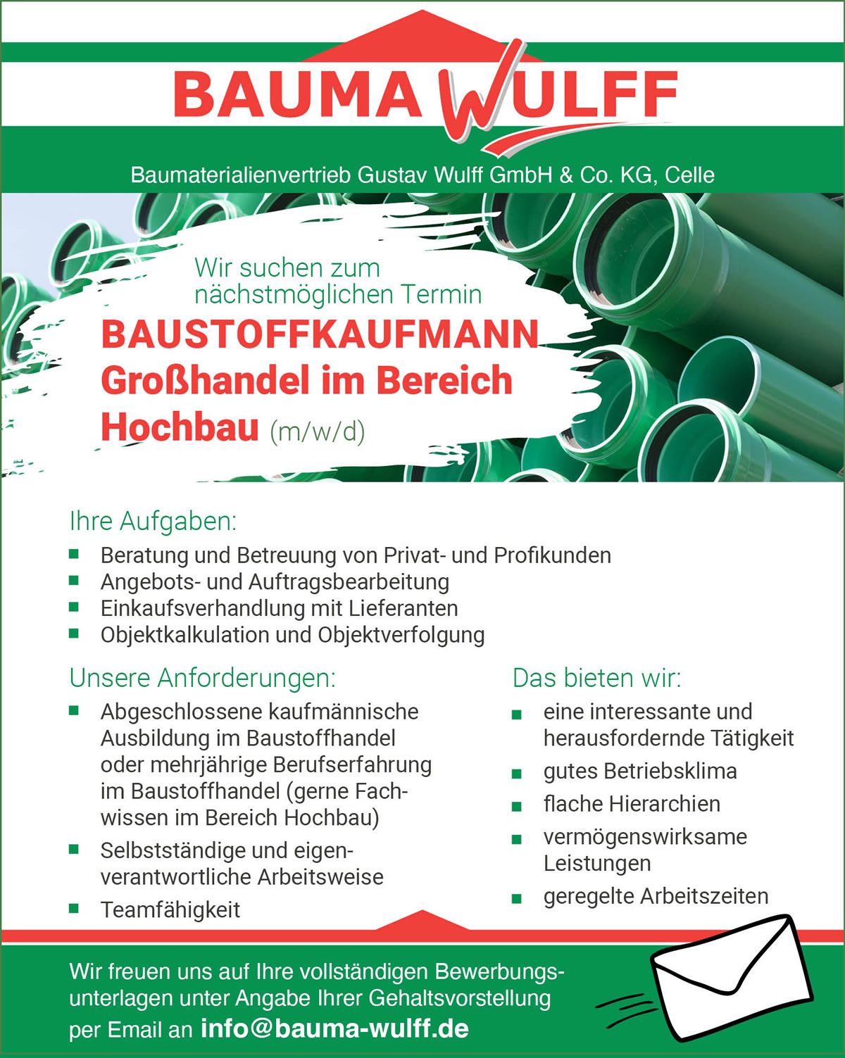 Stellenagebot Fachverkäufter Hochbau